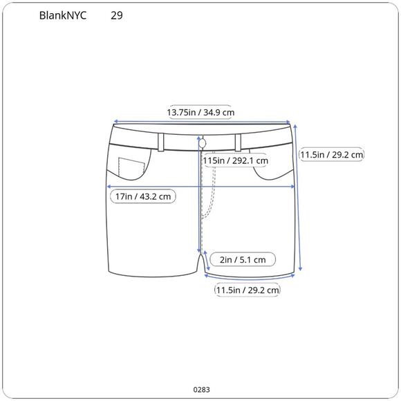 Blank NYC Short Womens 29 Blue Denim Ombre Solid Gold Hi-Rise ASO Selena Gomez - Picture 4 of 13